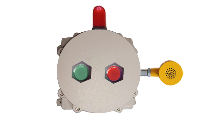 FLAMEPROOF STATION FOR HAZARDOUS AREA WITH ILLUMINATED PUSH BUTTON WITH FLASHER & BUZZER